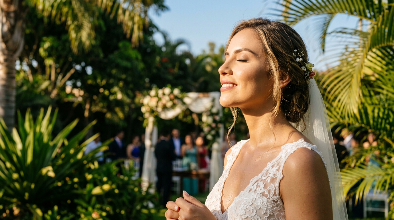 Maquillaje resistente al calor eventos aire libre